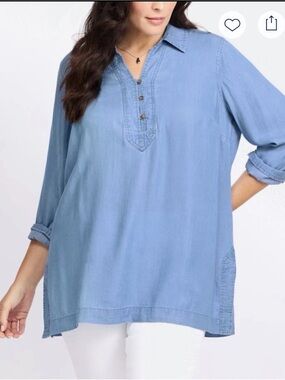 Stitch Fix MARKET & SPRUCE Paolina Chambray Blouse 3x - NWT